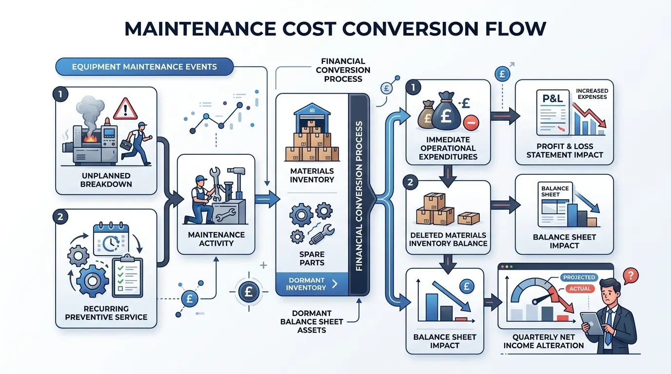 What Financial Impact Do Maintenance Costs Have on Upstream Materials Inventories?